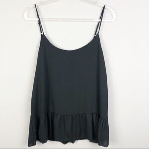 PIXI + IVY | Peplum Ruffle Bottom Tank Top Large